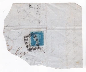 1844 QV 2d BLUE STAMP ON UNDATED PIECE WIDE LEFT MARGIN - Picture 1 of 3