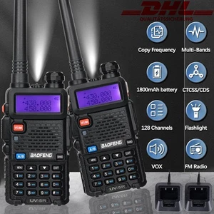 2-4X Baofeng UV-5R Radiotelefony Walkie Talkie Radiotelefony Zestaw radiotelefonów ręcznych - Zdjęcie 1 z 16