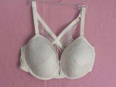 So 38DD Front Close Crossback Underwire Lightly Lined Off-white Cream Bra - Image 1 of 4
