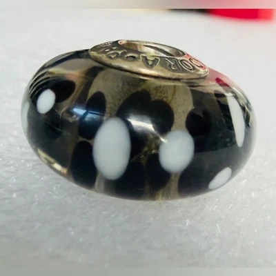 Pandora Plata Esterlina XL Flor Negra Cristal de Murano Jumbo Cuentas Dije 790752 Foto 1 de 4