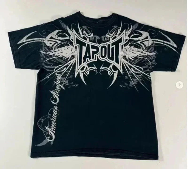 Camiseta Y2K Tapout Gráfica Para Hombre De Gran Tamaño Hip Hop Harajuku Streetwear Camiseta Foto 1 de 1