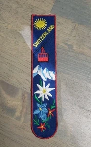 Switzerland Edelweiss Mountains Cable Car Embroidered Patch Unique Shape - Picture 1 of 3