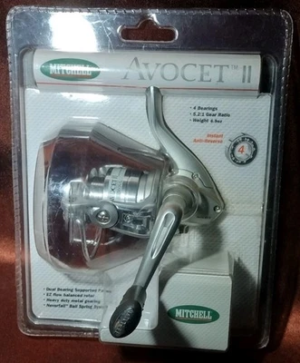 Vintage NOS Mitchell Avocet II AVS500ULF 5,2:1 Spinn Angelrolle glatt Neu - Bild 1 von 4
