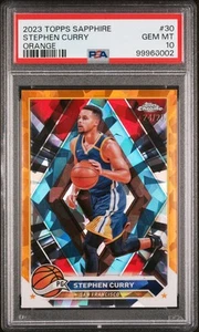 2023 TOPPS CHROME SAPPHIRE ED ORANGE #30 STEPHEN CURRY 24/25 PSA 10 - Picture 1 of 2