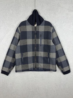Lucky Brand Plaid Wool Blend Zip Up Jacket Coat Navy Warm Soft Winter Men’s XL - Image 1 of 4