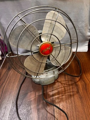 Vintage Retro Baby Blue Zero Desk Fan Model 1250R Works Great Mid Century Cool - Image 1 of 4