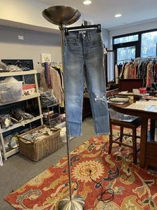 Neu mit Etikett RE/DONE 90s High Rise Ankle Crop Jeans helle Waschung Größe 24 getragen hellazurblau - Bild 1 von 8