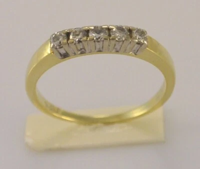 Vintage Damenring mit ca. 0.25 ct. Brillanten / 585er 14 K Gold (54 (17,2 mm Ø)* - Bild 1 von 4