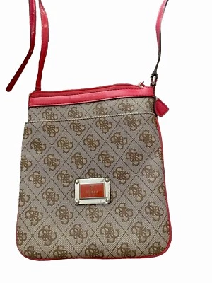 "Bolso Bandolera Cartera Forro Floral EXC ADIVINA Tostado Rosa Caliente Logotipo Todo" Foto 1 de 4