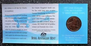 1997 $1 SIR CHARLES KINGSFORD SMITH BIRTH CENTENARY Uncirculated Coin Mintmark S - Foto 1 di 1