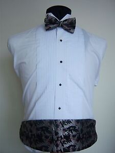 Black, Pink & Silver Formal Cummerbund & Bow tie set -  men's one size fits most