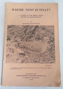 Wessen Nest ist dieser Leitfaden für Vogelnester gefunden in Massachusetts 1944 Vintage-Buch - Bild 1 von 8
