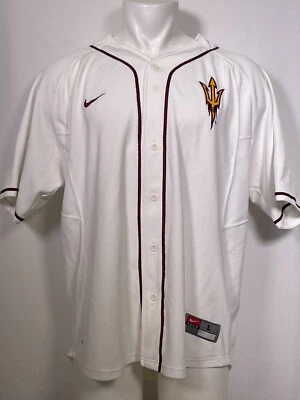 Arizona State Sun Devils Nike Dri-Fit White Baseball Jersey Men's LARGE - Image 1 of 4