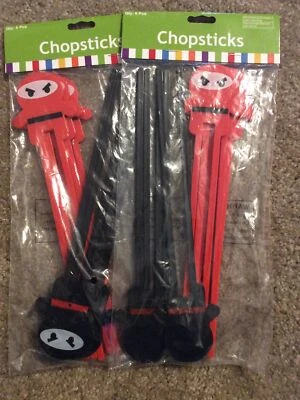 Palillos de plástico Ninja, suministros para fiestas, 2 paquetes de 6 rojos negros nuevos Foto 1 de 2