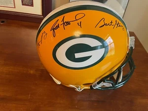 STARR FAVRE RODGERS SIGNED AUTOGRAPH AUTHENTIC PACKERS HELMET TRISTAR STEINER - Picture 1 of 12