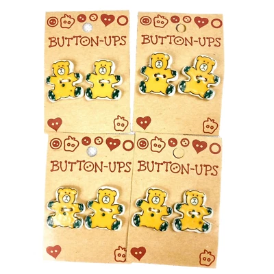 Yellow Bears Eight Vintage Ceramic Buttons Hand Painted by  Westrim Crafts - Image 1 of 4