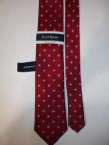 New CLUB ROOM Executive Woven Polyester Neck Tie Red Small Pattern NWT $ 69 - Picture 1 of 4