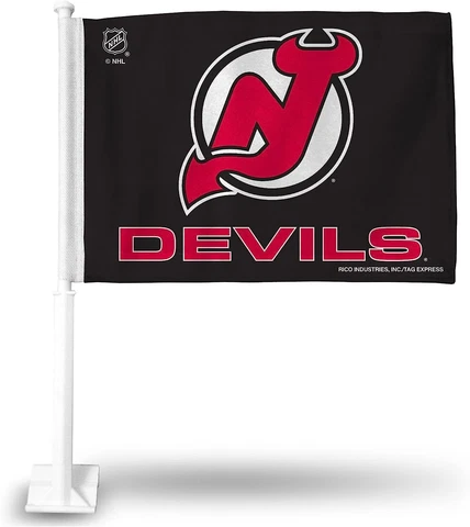 Rico Industries NHL New Jersey Devils Car Flag with included Pole 16 x 19.5-" Cover