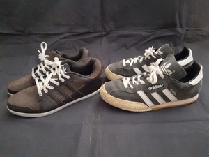 black suede samba trainers