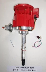 for AMC/JEEP 1967-1990 290 304 343 360 390 401 RED HEI DISTRIBUTOR w/ 65k COIL - Foto 1 di 2