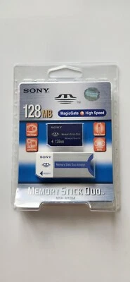 Sony 128MB Memory Stick Duo Card & Adaptor MSH-M128A SEALED  - Image 1 of 2