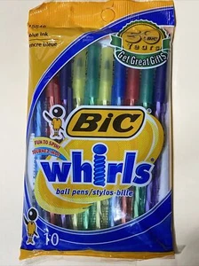 Penne Bic Whirl! Vintage 2001! Confezione da 10, inchiostro blu! Divertente da girare! Oggetti unici!  - Foto 1 di 9