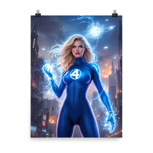 Impresión de póster de arte de pared de Susan Storm de mujer invisible Marvel Fantastic Four - Imagen 1 de 5