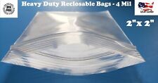2"x 2" Clear 4 Mil Plastic Zip Seal Bag Reclosable Top Lock 4Mil Small Baggie