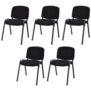 5 PCS Office Conference Chair Guest Waiting Room Reception W/Ergonomic Backrest - Picture 1 of 8