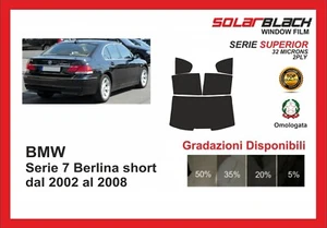 pellicola oscurante BMW serie 7 berlina short dal 2002-08 kit post SUPERIOR - Imagen 1 de 1