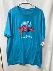 Planet Hollywood Disney Springs Blue XL Cotton New with Tags T Shirt T10 - Picture 1 of 4