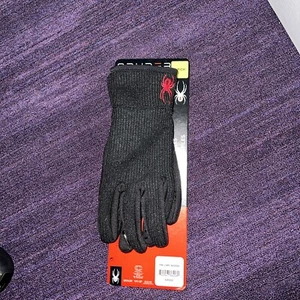 New Black Spyder Men's Core Conduct Gloves Touchscreen Compatible Small . - Picture 1 of 5