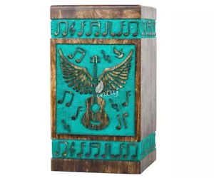 Handcrafted Wooden Urns for Ashes - Cross Engraved Rosewood Urn for Human Ashes - Picture 1 of 9