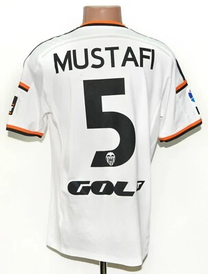 VALENCIA 2014/2015 HOME FOOTBALL SHIRT JERSEY ADIDAS MUSTAFI #5 SIZE L ADULT - Image 1 of 4