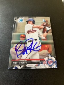 Brent Rooker Signed 2017 Bowman Chrome Rookie Card Minnesota Twins Autograph COA