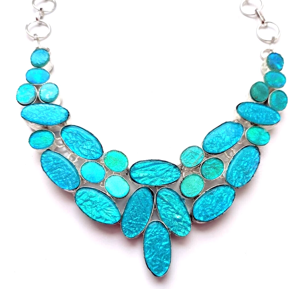 Australian Triplets Opal Gemstone 925 Sterling Silver Handmade Jewelry Necklace - Image 1 of 4