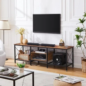 TV Stand for 55/70/85 inch TV Entertainment Center Console Table Wood Shelves - Picture 1 of 37