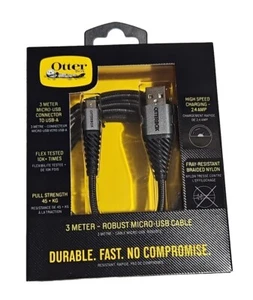 Otterbox USB to Micro-USB 3M Cable Rugged Braided Tough for Phones & Devices - Picture 1 of 3