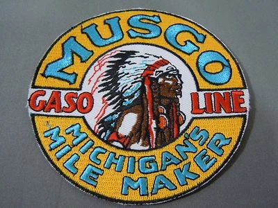 MUSGO Gasoline Embroidered Iron On Uniform-Jacket Patch 4" - Image 1 of 2