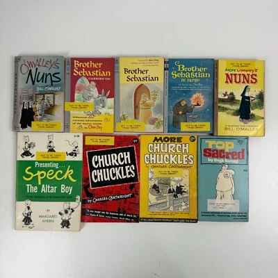 Lot of 9 Vintage Religious Church Humor Nuns Monks Preacher Comic Cartoon Books Foto 1 de 4