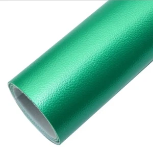 Solid Shiny Green Litchi FAUX LEATHER SHEET 8" x 12" 1247697 Felt Back - Picture 1 of 1
