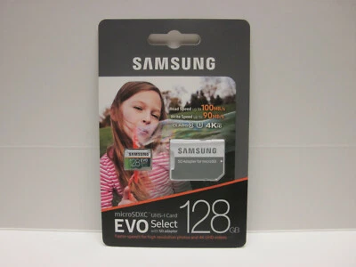 Samsung 128GB Micro EVO select U3 SD card Galaxy S10 plus S10e S9 S9+ note 9 J8 - Image 1 of 4