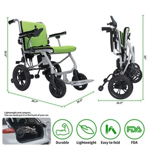 24V10Ah Folding Lightweight Electric Power Wheelchair Mobility Aid Motorized USA - Picture 1 of 12