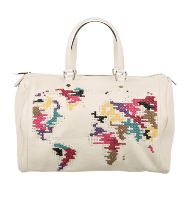 BOLSO DE MANO CAROLINA HERRERA EDICIÓN LIMITADA BORDADO ANDY 10 CUERO Foto 1 de 4