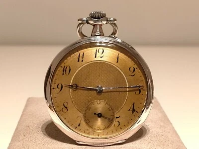 ANTIQUE RARE BEAUTIUFUL SWISS SILVER 800 MEN'S MECHANICAL UNBRANDED WATCH - Image 1 of 4