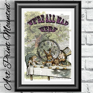 Estampado de Alicia en el País de las Maravillas, cita para fiesta de té, letrero de té del Sombrerero Loco, arte de pared - Imagen 1 de 3