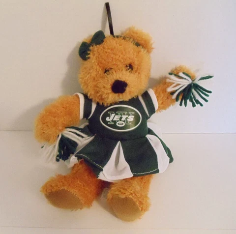 NFL Good Stuff NY Jets Cheerleader Teddy Bear 10" Plush Stuffed Animal Cover