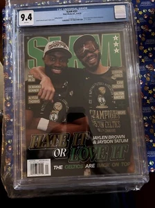 CGC 9.4 -  Boston Celtics SLAM 251: Jayson Tatum + Jaylen Brown NBA Champions - Picture 1 of 3