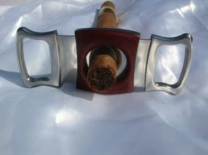 Tagliasigari in radica e acciaio sigari toscani cubani quadrato fumatori lusso - Imagen 1 de 1