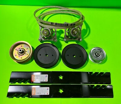 LAWNMOWERPARTSWORLD 46" High Lift Blade Deck Rebuild Kit fits Husqvarna YTH2246 blade belt spindle